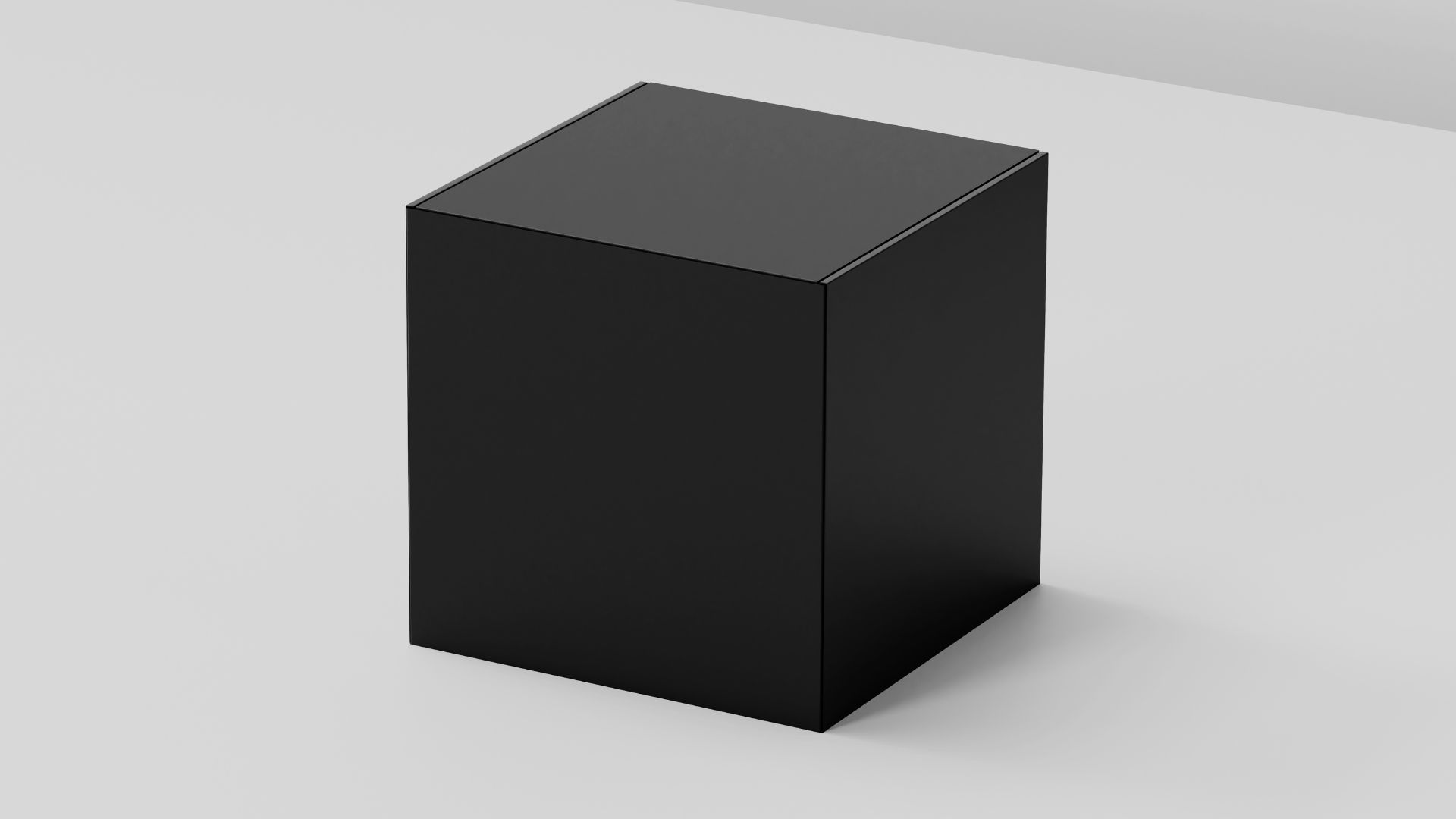 A single matte black sealed cube on a neutral background — the literal black box you can't open or audit.